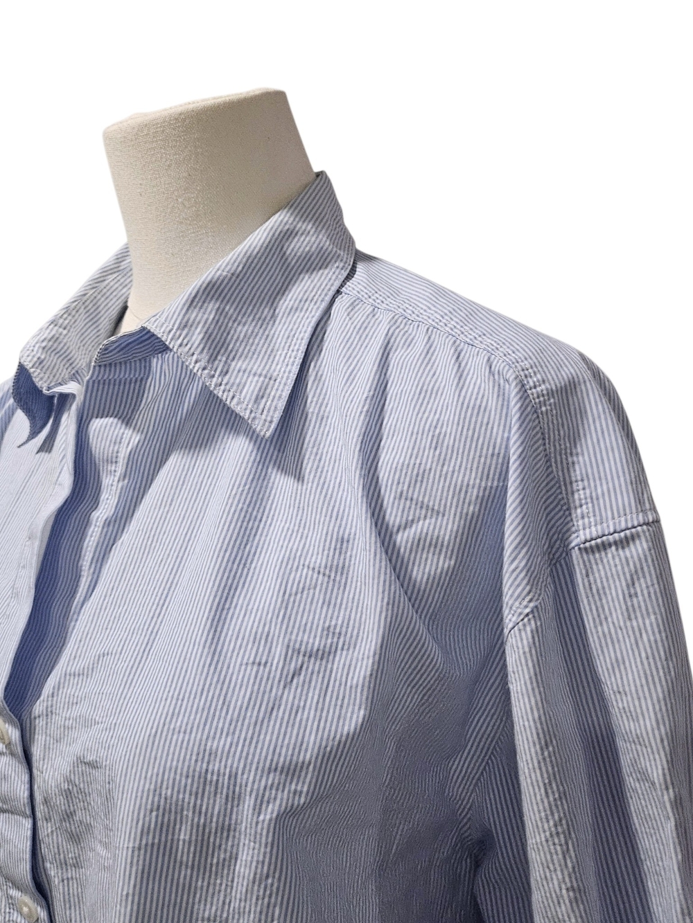 Babaton Aritzia Archive Pale Blue & White Pinstriped Shirt Size S - Picture 6 of 7